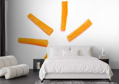 Carrot Sticks, raw Carrot slices isolated on white Background	 Wall mural