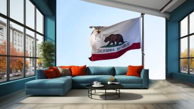 Flag of California on the blue sky background Wall mural