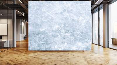 Natural scratched ice at the ice rink as texture or background for winter composition, large long picture Wall mural