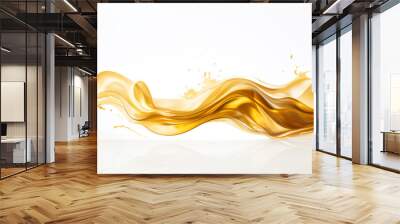 Shining modern gold wave design on white background. Wall mural