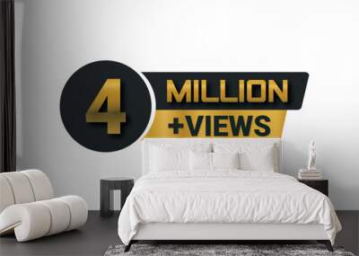 4 Million Views Celebration Vector Icon Badge PNG Wall mural