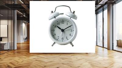 Alarm white clock isolated on transparent background. Wall mural