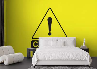 Caution High Voltage Danger: Toxic Vector Illustration Isolated on White Background Wall mural