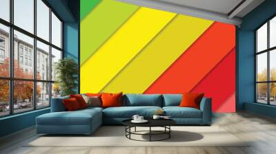 Simple Minimalist Red and Yellow Striped Background Wall mural