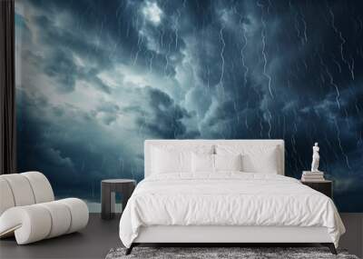 Cloudy, Rainy strom, black clouds, and cloud cover. GENERATE AI Wall mural