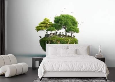 World environment day theme on a white backdrop. GENERATE AI Wall mural