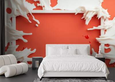 A frame is ripped apart and the inside is empty, The Halloween background concept. Wall mural