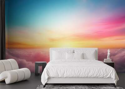 Breathtaking sunset over serene clouds a beautiful display of nature's color palette at dusk Wall mural