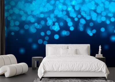 Abstract bokeh light background and black and blue light for christmas Wall mural