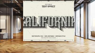 California retro vintage grunge editable text effect Wall mural