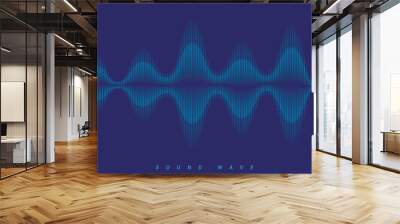 Music spectrum equalizer vector illustration on dark blue background Wall mural