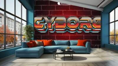 Robot cyborg sci-fi futuristic style 3d editable vector text effect Wall mural