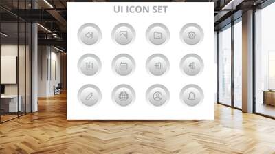 Set of UI minimal icon button vector  Wall mural