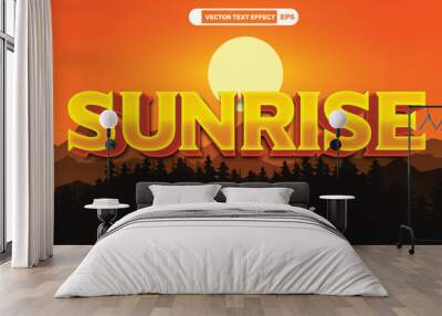 Sunrise 3d editable eps vector text effect Wall mural