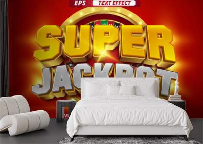 Super jackpot shining 3d editable vector text effect Wall mural