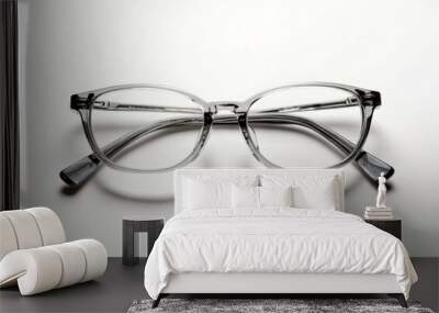 Glasses, on a white background Wall mural