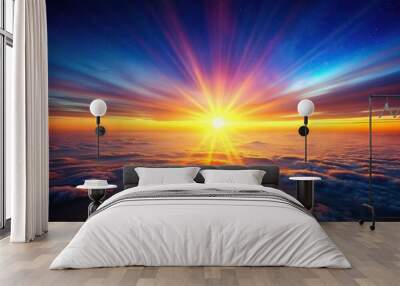 Awe inspiring cosmic sunrise texture background Wall mural