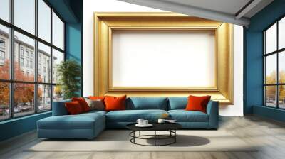 Minimal style gold frame on white background Wall mural