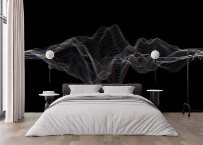 Futuristic Hud, ui vector grid. Music sound waves set. Audio digital equalizer technology, pulse musical. Wall mural