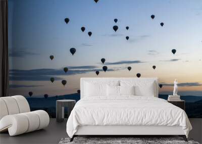 Hot air balloons rise before the sun rises Wall mural