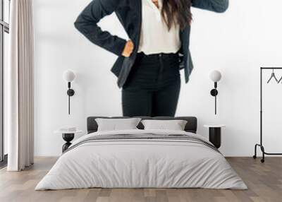 Full body portrait of a attractive businesswoman looking happy and successful Wall mural