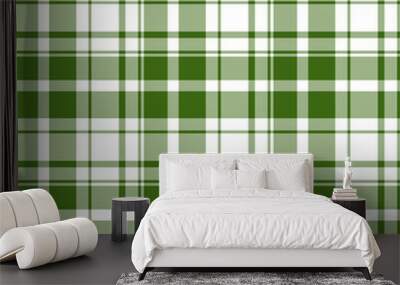 Green white plaid pattern XmassPL_0010 Wall mural