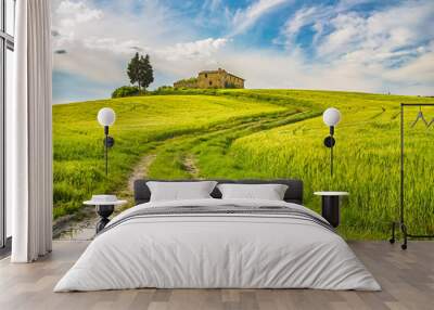 Beautiful tuscany landscape at spring , Italy Wall mural