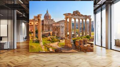 Roman ruins in Rome, Forum Wall mural