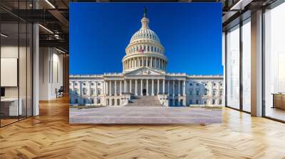 US Capitol over blue sky Wall mural