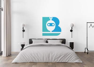 letter B with robot logo design inspirations Wall mural