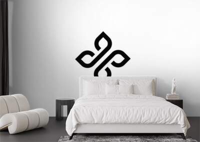 Letter H with leaf  logo design inspirations Wall mural