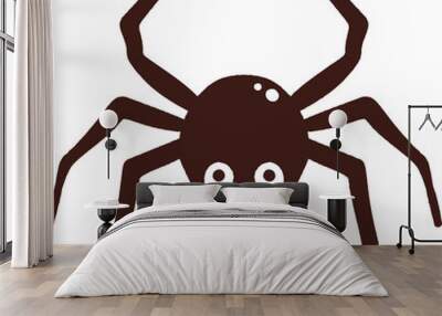 Cute cartoon spider graphic on transparent background Wall mural