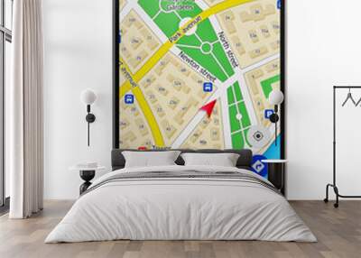 GPS navigation on smartphone Wall mural