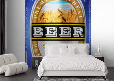 Light wheat beer can isolated on white background Wall mural