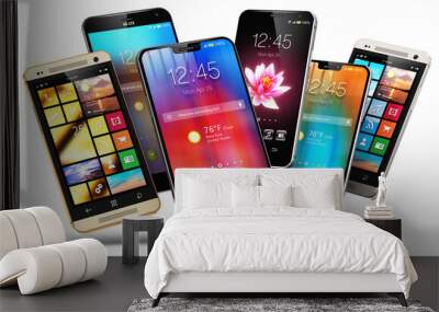 modern touchscreen smartphones Wall mural