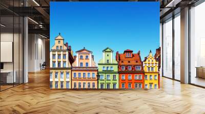 Old color houses in Wroclaw, Poland Wall mural