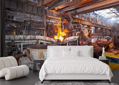 Open-hearth shop of metallurgical plant Wall mural