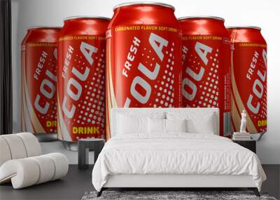 Set of cola drinks in metal cans Wall mural