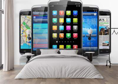 Smartphones and applications Wall mural