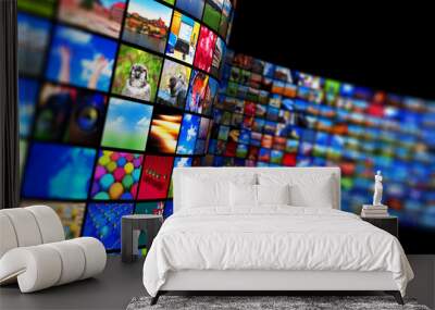 Streaming media technology and multimedia concept Wall mural