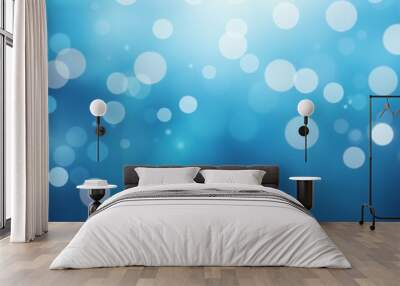 Abstract Blue Defocused particle bokeh background_2 Generative AI Wall mural