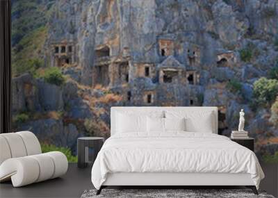 Mysterious rock tombs of ancient Myra. Wall mural