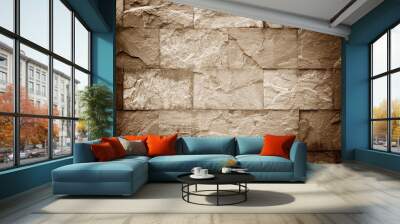 Old stone wall brown Wall mural