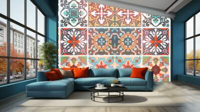 Traditional ornate portuguese decorative color tiles Wall mural