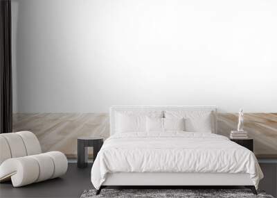 Wooden floor isolated on a white Wall mural