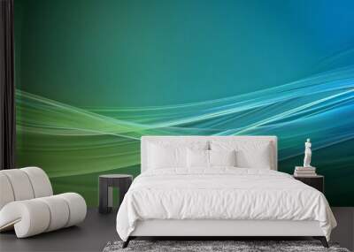 Green and blue dark gradation background a gentle curve Wall mural