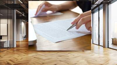 woman working with text Wall mural