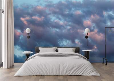 beautiful clouds in the sky at sunset background Wall mural