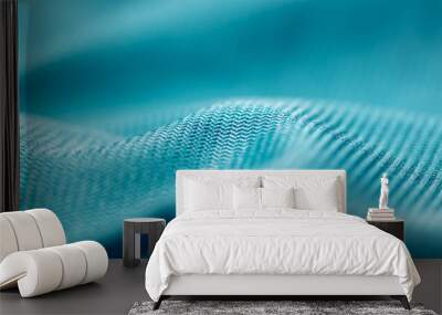 Blue fabric as an abstract background. Wall mural