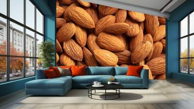 Close up of almond nuts as background. Wall mural